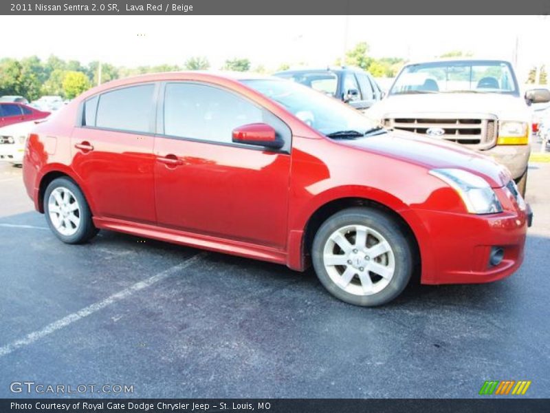 Lava Red / Beige 2011 Nissan Sentra 2.0 SR