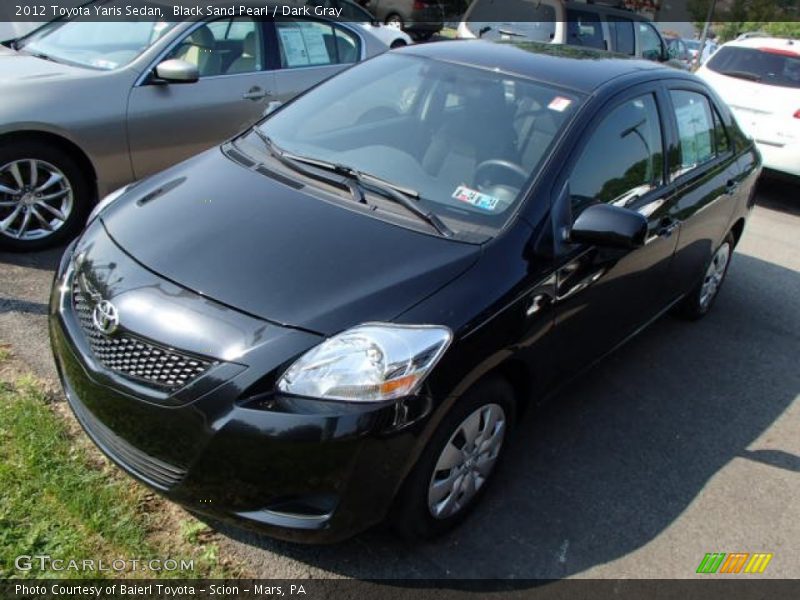 Black Sand Pearl / Dark Gray 2012 Toyota Yaris Sedan