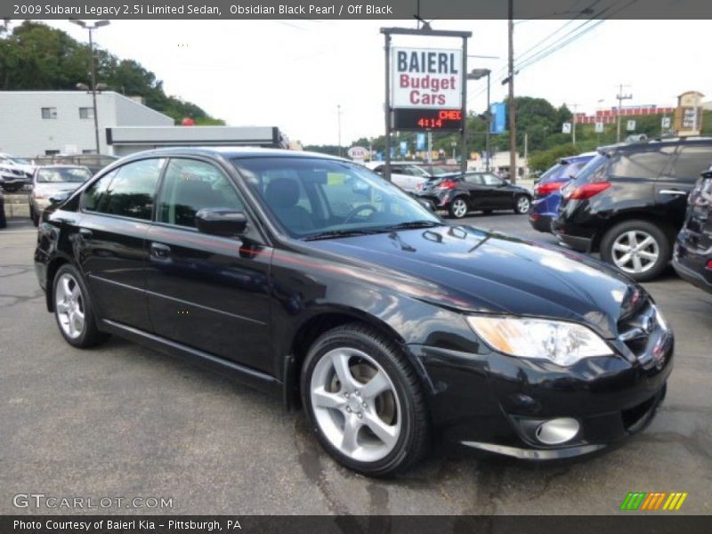 Obsidian Black Pearl / Off Black 2009 Subaru Legacy 2.5i Limited Sedan
