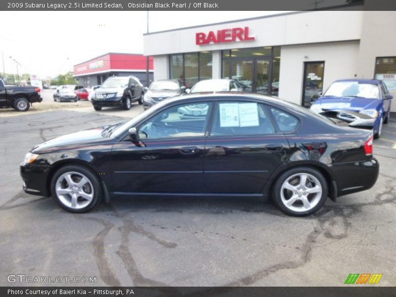 Obsidian Black Pearl / Off Black 2009 Subaru Legacy 2.5i Limited Sedan
