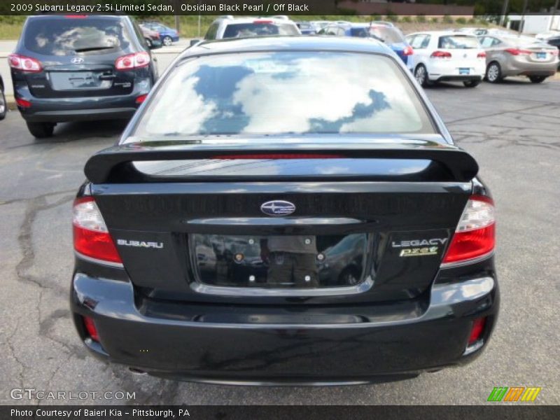 Obsidian Black Pearl / Off Black 2009 Subaru Legacy 2.5i Limited Sedan