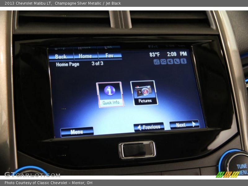 Champagne Silver Metallic / Jet Black 2013 Chevrolet Malibu LT