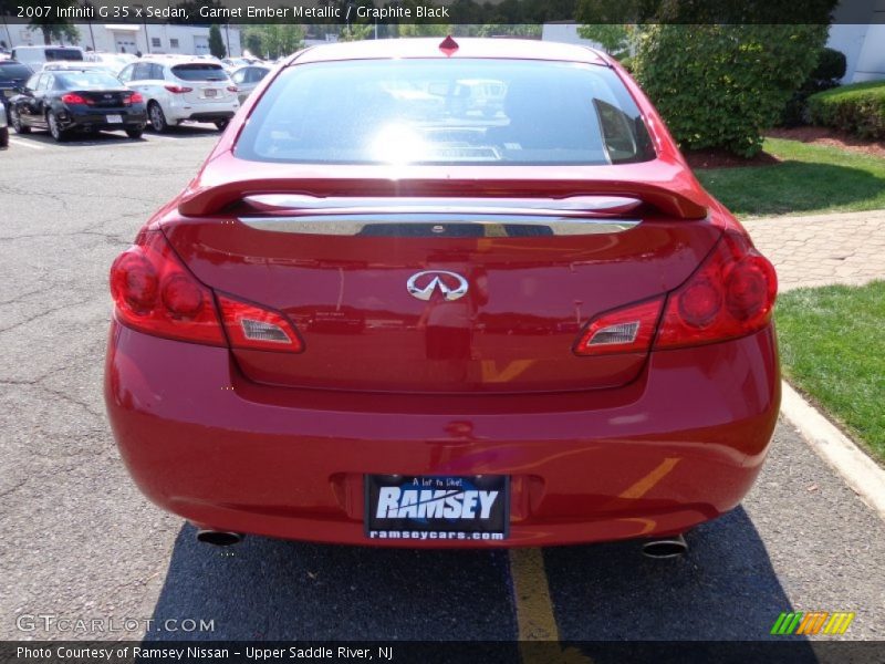 Garnet Ember Metallic / Graphite Black 2007 Infiniti G 35 x Sedan