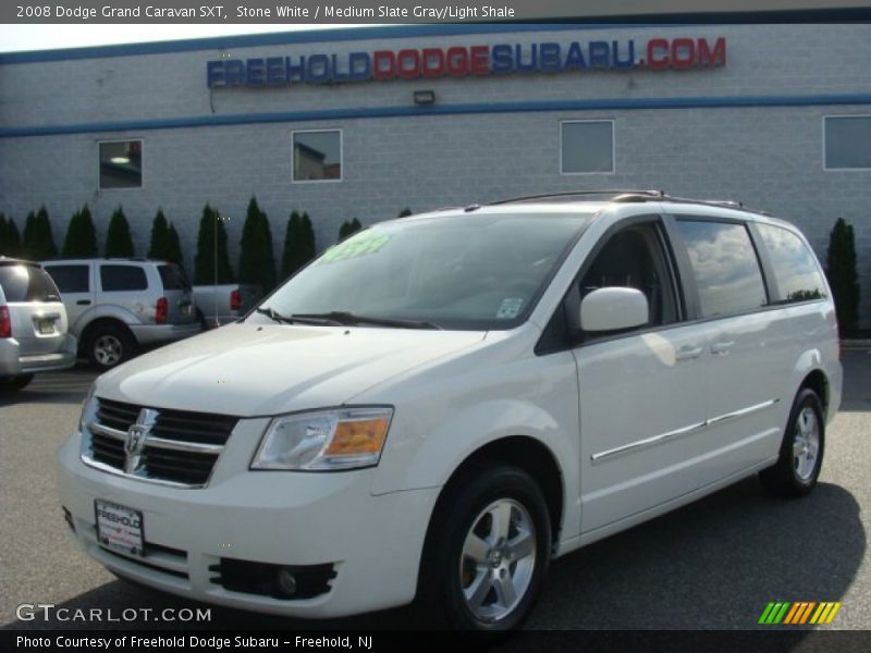 Stone White / Medium Slate Gray/Light Shale 2008 Dodge Grand Caravan SXT