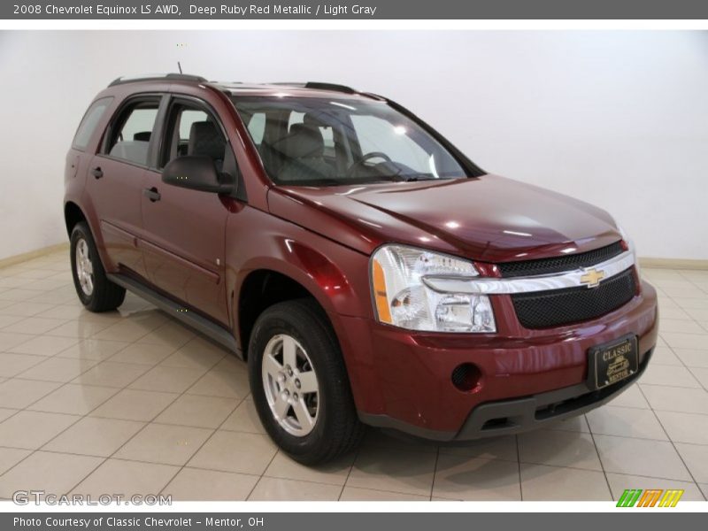 Deep Ruby Red Metallic / Light Gray 2008 Chevrolet Equinox LS AWD
