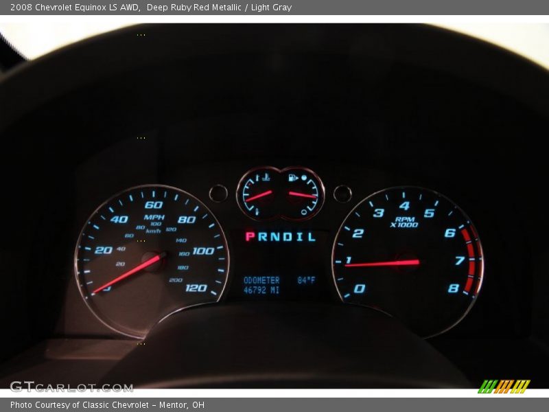 Deep Ruby Red Metallic / Light Gray 2008 Chevrolet Equinox LS AWD