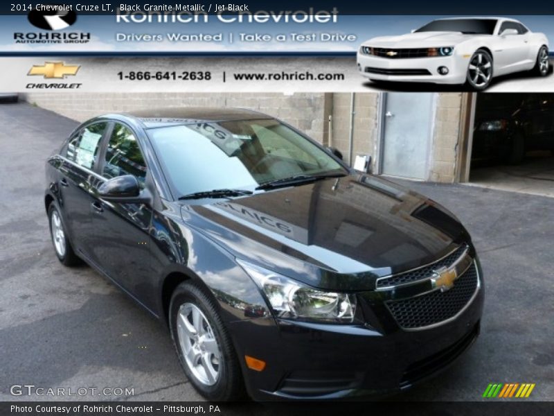 Black Granite Metallic / Jet Black 2014 Chevrolet Cruze LT