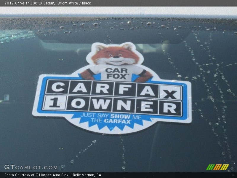 Bright White / Black 2012 Chrysler 200 LX Sedan