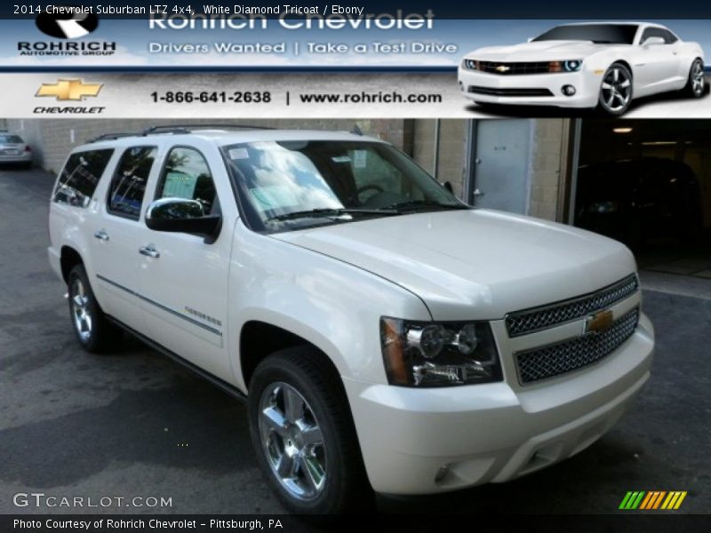 White Diamond Tricoat / Ebony 2014 Chevrolet Suburban LTZ 4x4