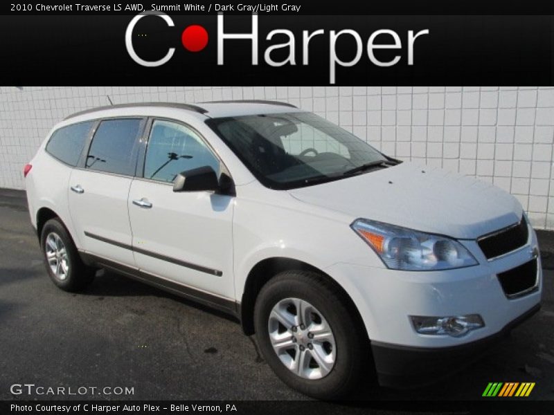 Summit White / Dark Gray/Light Gray 2010 Chevrolet Traverse LS AWD