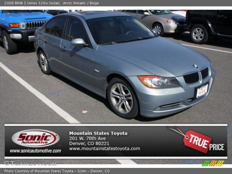 Arctic Metallic / Beige 2008 BMW 3 Series 328xi Sedan