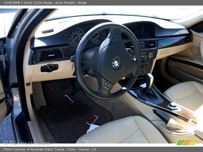 Arctic Metallic / Beige 2008 BMW 3 Series 328xi Sedan