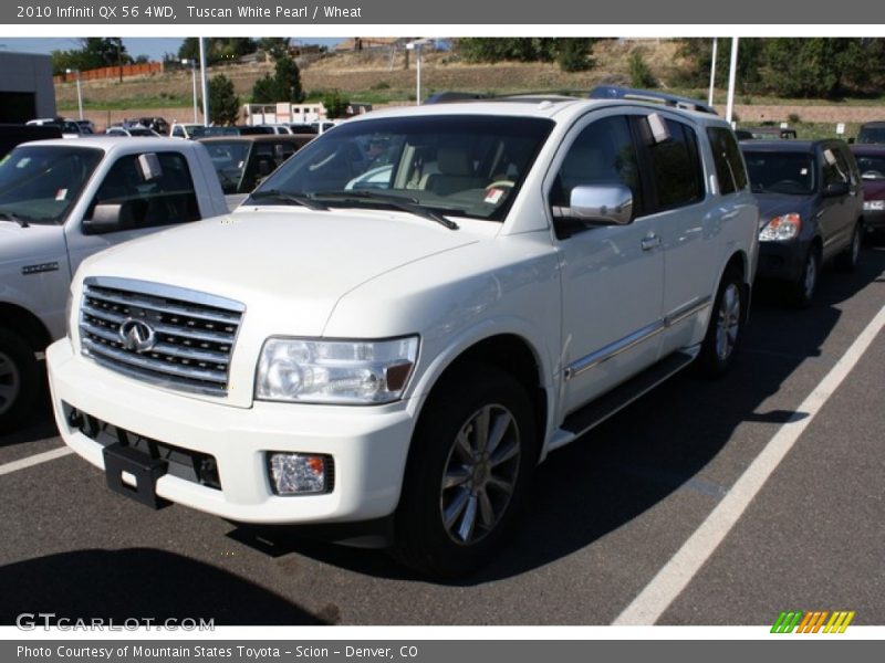 Tuscan White Pearl / Wheat 2010 Infiniti QX 56 4WD