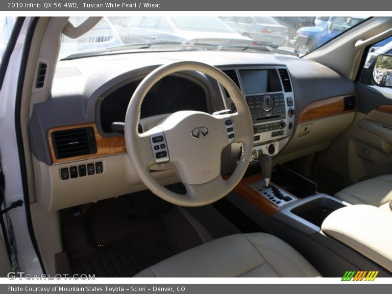 Tuscan White Pearl / Wheat 2010 Infiniti QX 56 4WD