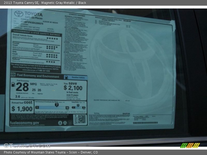 Magnetic Gray Metallic / Black 2013 Toyota Camry SE