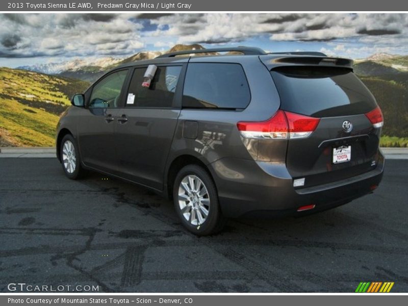 Predawn Gray Mica / Light Gray 2013 Toyota Sienna LE AWD