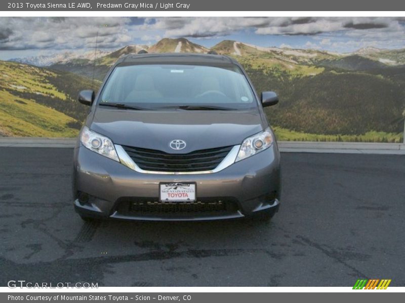 Predawn Gray Mica / Light Gray 2013 Toyota Sienna LE AWD