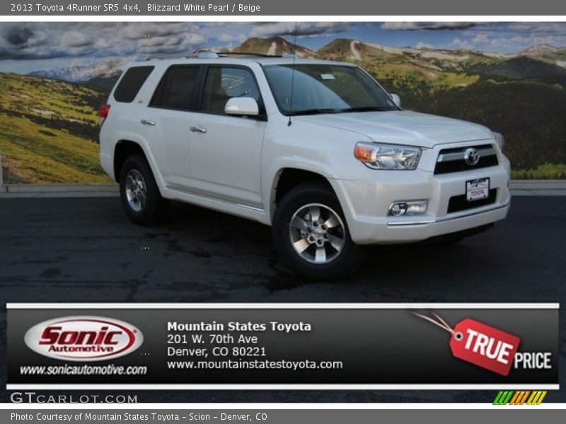 Blizzard White Pearl / Beige 2013 Toyota 4Runner SR5 4x4