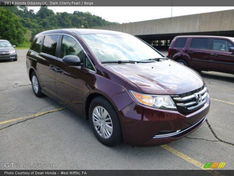 Dark Cherry Pearl / Beige 2014 Honda Odyssey LX