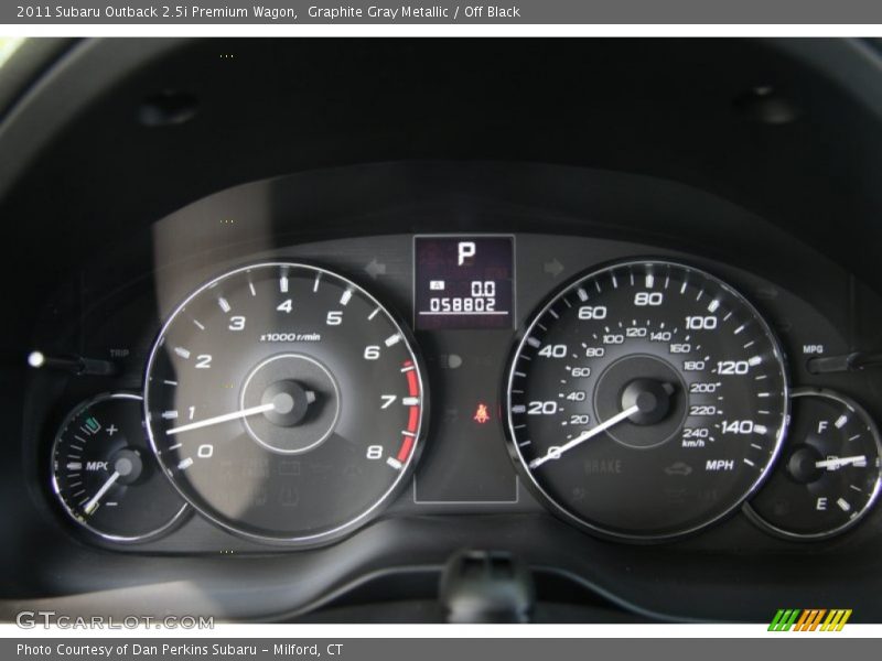 Graphite Gray Metallic / Off Black 2011 Subaru Outback 2.5i Premium Wagon