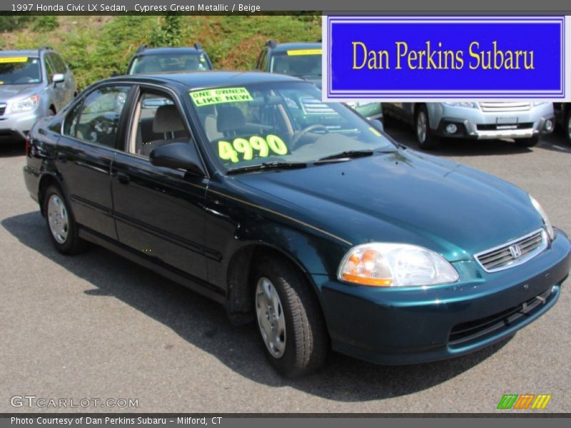 Cypress Green Metallic / Beige 1997 Honda Civic LX Sedan