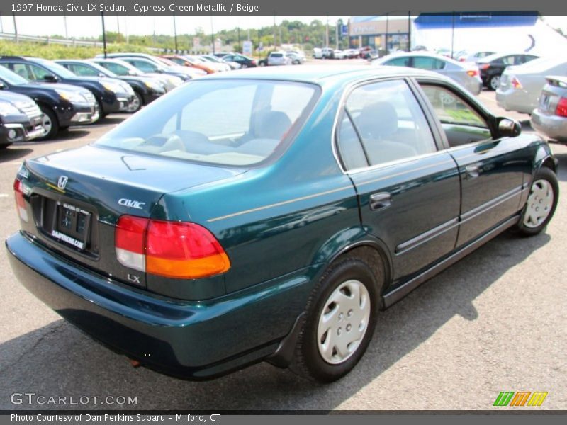 Cypress Green Metallic / Beige 1997 Honda Civic LX Sedan