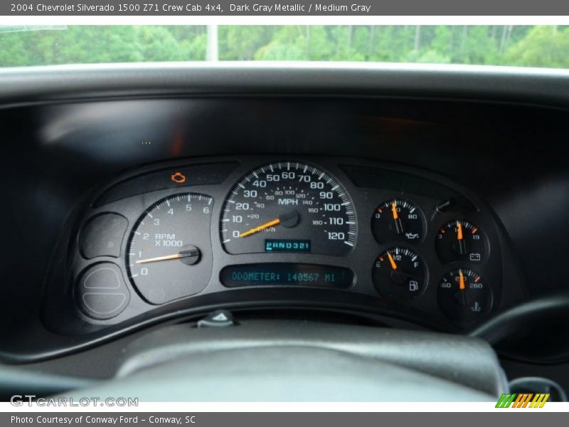 Dark Gray Metallic / Medium Gray 2004 Chevrolet Silverado 1500 Z71 Crew Cab 4x4