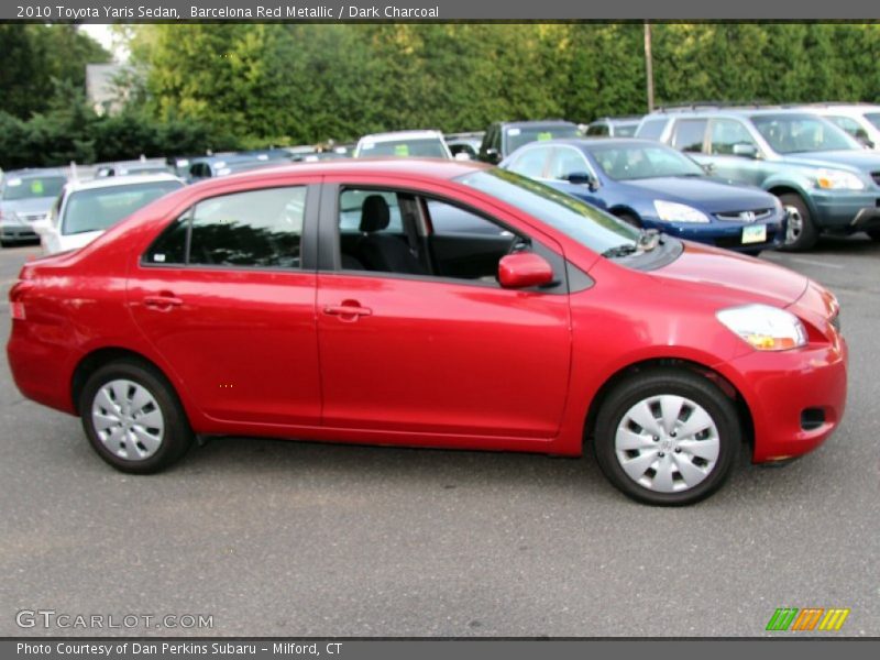 Barcelona Red Metallic / Dark Charcoal 2010 Toyota Yaris Sedan