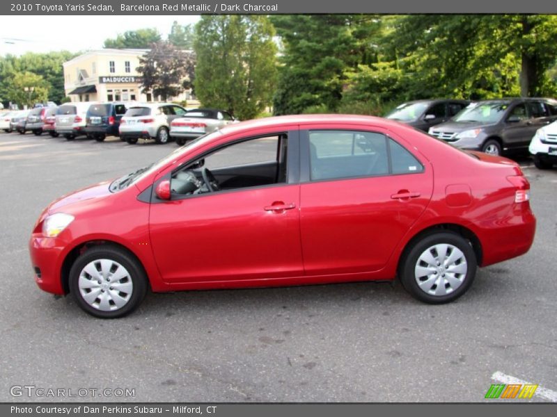 Barcelona Red Metallic / Dark Charcoal 2010 Toyota Yaris Sedan
