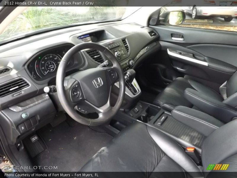 Crystal Black Pearl / Gray 2012 Honda CR-V EX-L