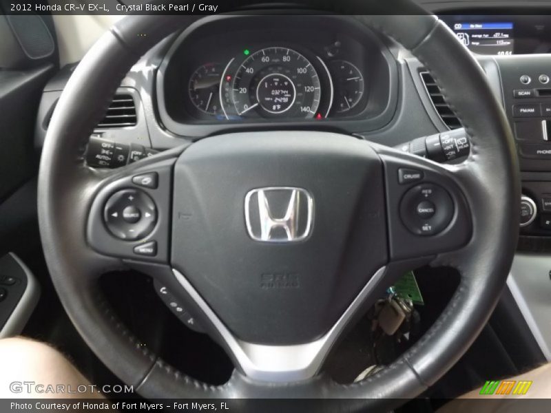 Crystal Black Pearl / Gray 2012 Honda CR-V EX-L