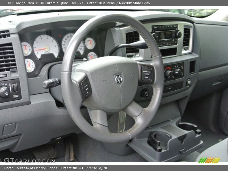 Patriot Blue Pearl / Medium Slate Gray 2007 Dodge Ram 1500 Laramie Quad Cab 4x4