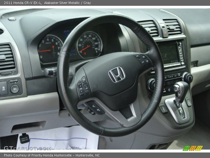 Alabaster Silver Metallic / Gray 2011 Honda CR-V EX-L