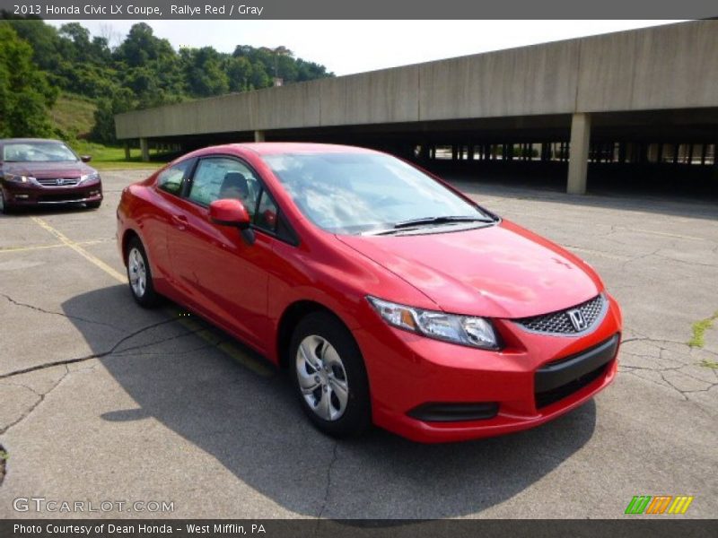Rallye Red / Gray 2013 Honda Civic LX Coupe