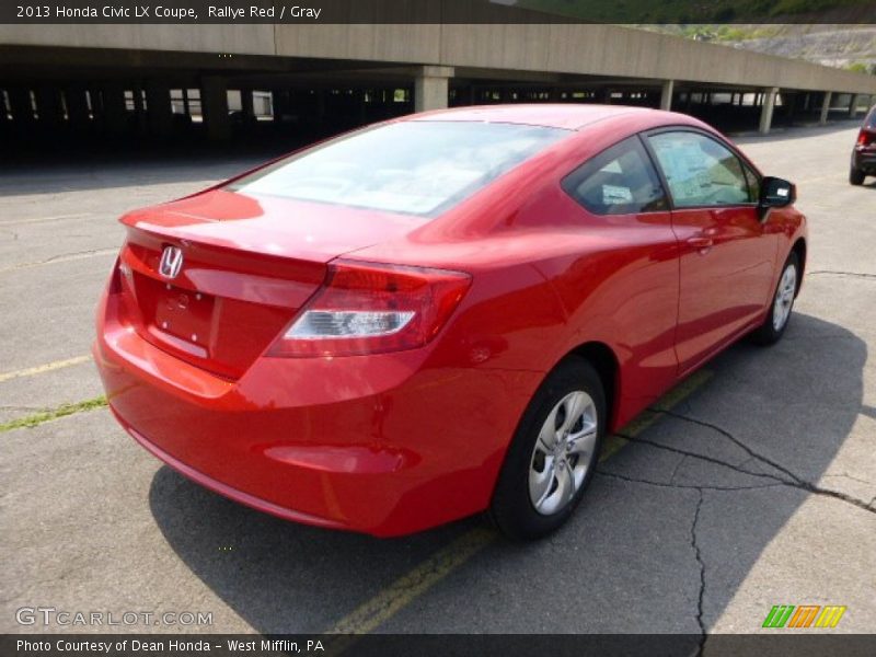 Rallye Red / Gray 2013 Honda Civic LX Coupe