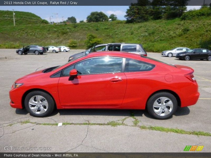 Rallye Red / Gray 2013 Honda Civic LX Coupe