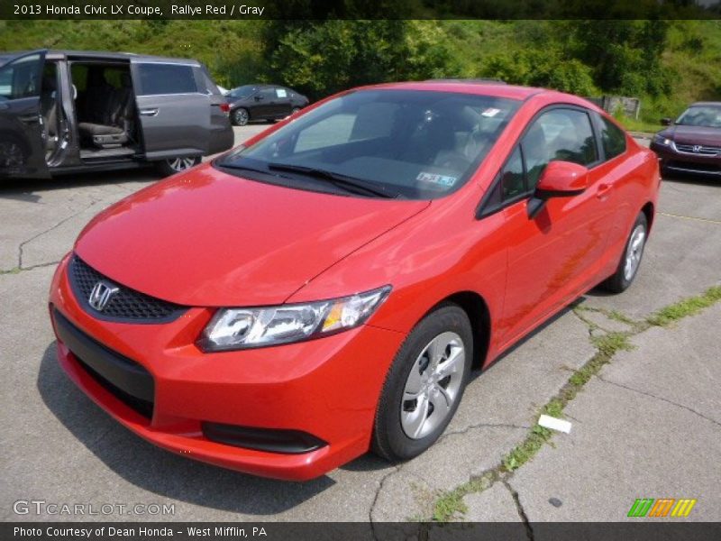Rallye Red / Gray 2013 Honda Civic LX Coupe