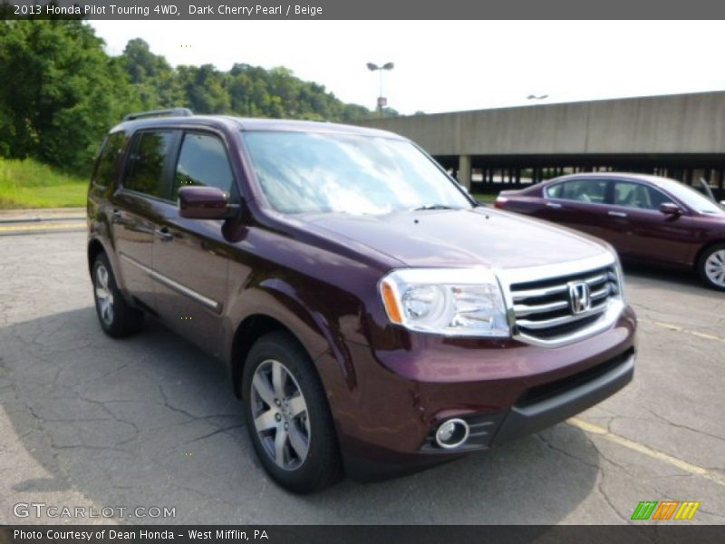 Dark Cherry Pearl / Beige 2013 Honda Pilot Touring 4WD