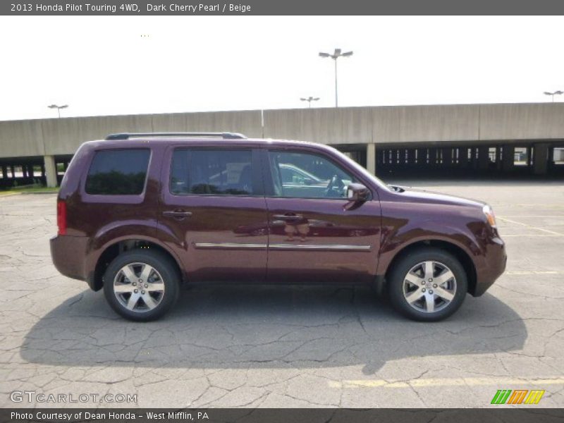 Dark Cherry Pearl / Beige 2013 Honda Pilot Touring 4WD