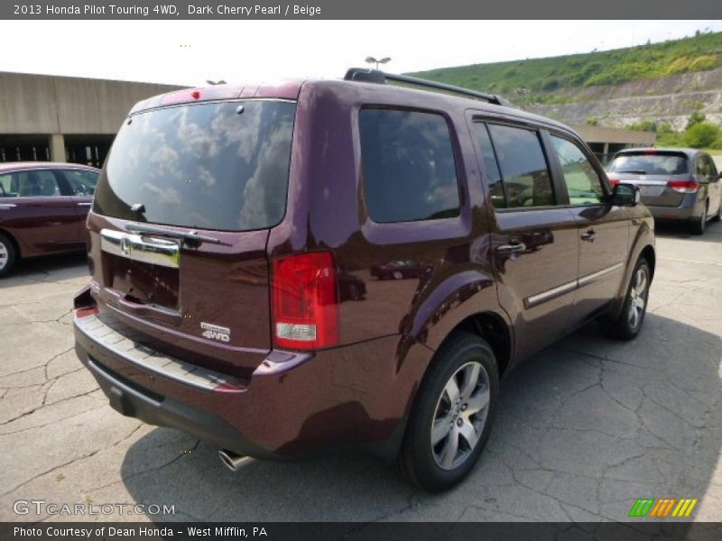 Dark Cherry Pearl / Beige 2013 Honda Pilot Touring 4WD