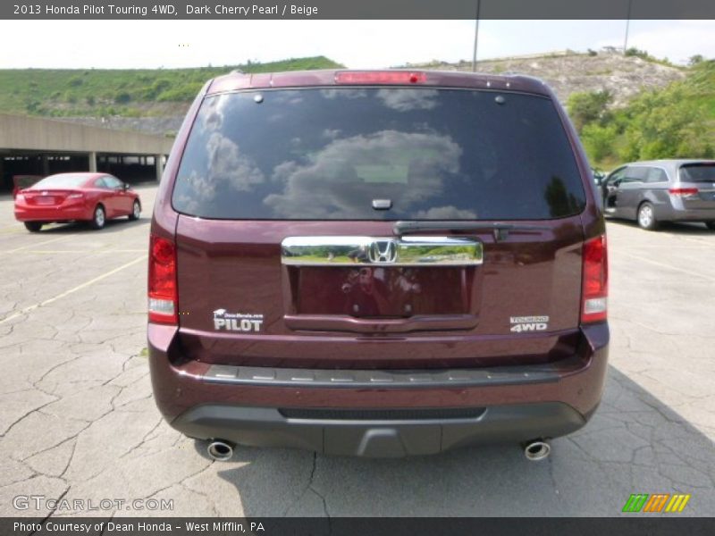 Dark Cherry Pearl / Beige 2013 Honda Pilot Touring 4WD