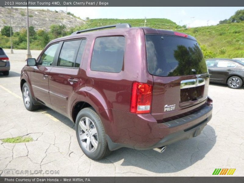 Dark Cherry Pearl / Beige 2013 Honda Pilot Touring 4WD