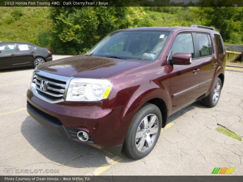 Dark Cherry Pearl / Beige 2013 Honda Pilot Touring 4WD