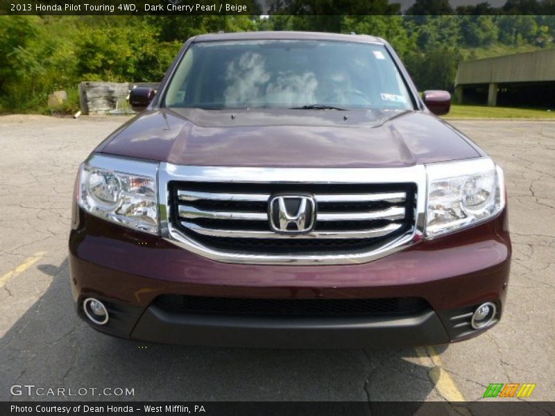 Dark Cherry Pearl / Beige 2013 Honda Pilot Touring 4WD