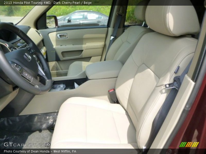 Dark Cherry Pearl / Beige 2013 Honda Pilot Touring 4WD