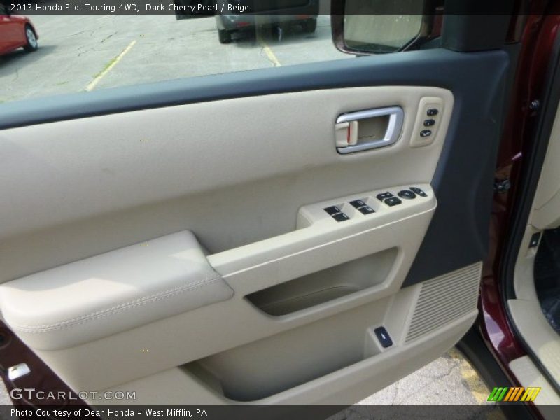 Dark Cherry Pearl / Beige 2013 Honda Pilot Touring 4WD
