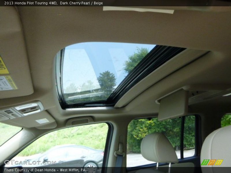 Dark Cherry Pearl / Beige 2013 Honda Pilot Touring 4WD