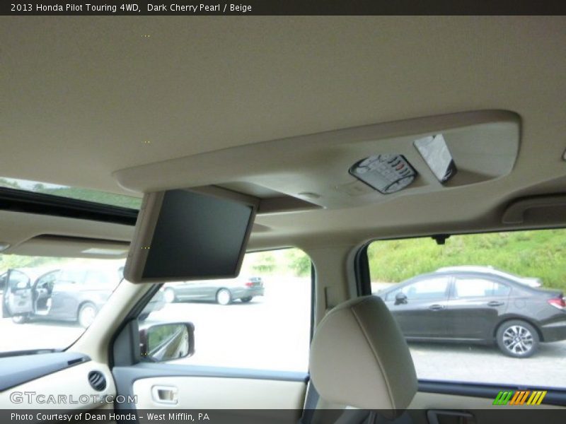 Dark Cherry Pearl / Beige 2013 Honda Pilot Touring 4WD