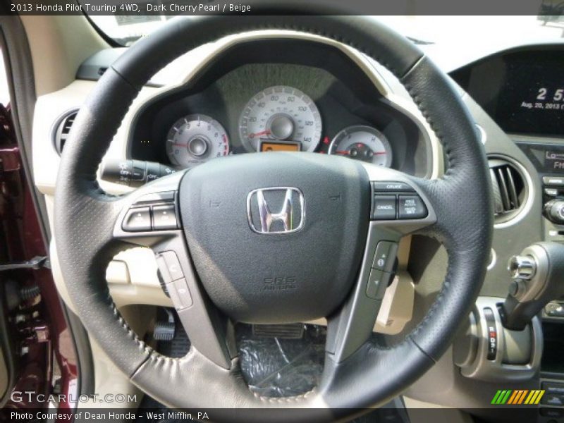Dark Cherry Pearl / Beige 2013 Honda Pilot Touring 4WD