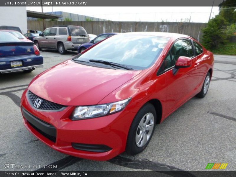 Rallye Red / Gray 2013 Honda Civic LX Coupe